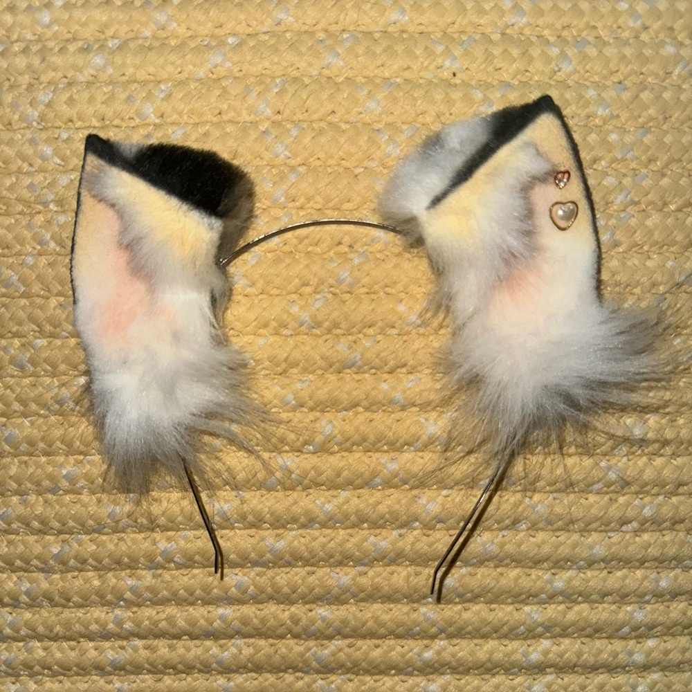 HANDMADE GREY FOX/CAT EARS